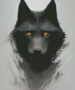 Black Wolf Head Art Diamond Painting