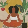 Black Woman Meditating Art Diamond Painting