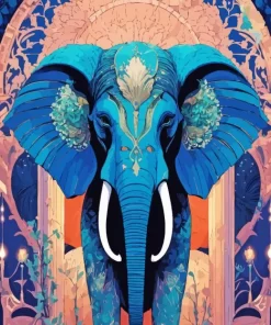 Blue Elephant Diamond Painting