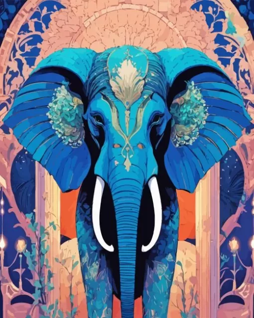 Blue Elephant Diamond Painting