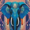 Blue Elephant Diamond Painting