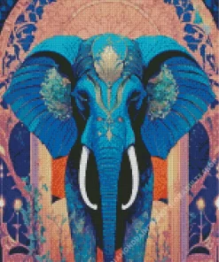 Blue Elephant Diamond Painting