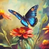 Blue Monarch Butterfly Diamond Painting