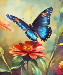 Blue Monarch Butterfly Diamond Painting