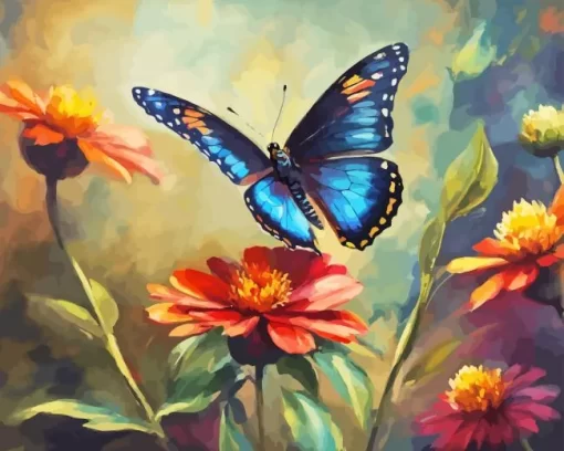 Blue Monarch Butterfly Diamond Painting