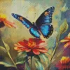 Blue Monarch Butterfly Diamond Painting