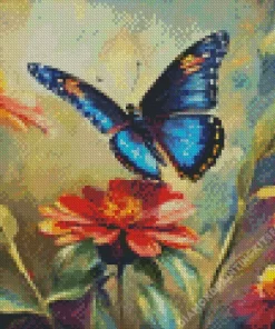 Blue Monarch Butterfly Diamond Painting