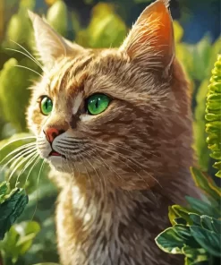 Cat With Green Eyes Diamond Painting