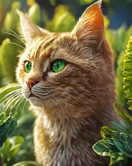 Cat With Green Eyes Diamond Painting