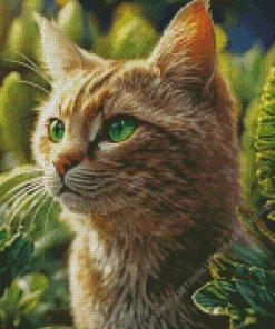 Cat With Green Eyes Diamond Painting