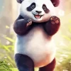 Cute Excited Panda Diamond Painting