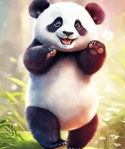 Cute Excited Panda Diamond Painting