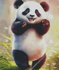 Cute Excited Panda Diamond Painting