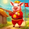 Excited Pig Art Diamond Painting