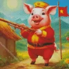 Excited Pig Art Diamond Painting