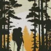 Explorer Lady Silhouette Diamond Painting