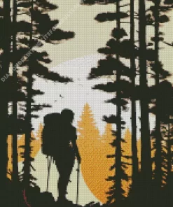 Explorer Lady Silhouette Diamond Painting