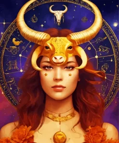 Female Taurus Zodiac Art Diamond Painting