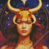 Female Taurus Zodiac Art Diamond Painting