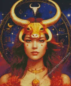 Female Taurus Zodiac Art Diamond Painting