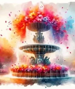 Floral Fountain Art Diamond Painting