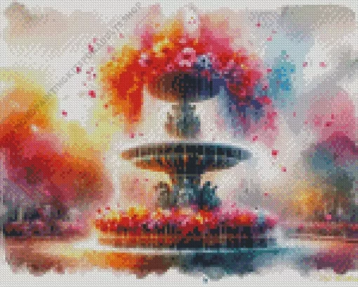 Floral Fountain Art Diamond Painting