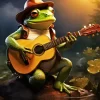 Frog Playing Guitar Diamond Painting