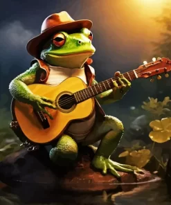 Frog Playing Guitar Diamond Painting