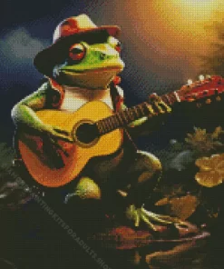 Frog Playing Guitar Diamond Painting