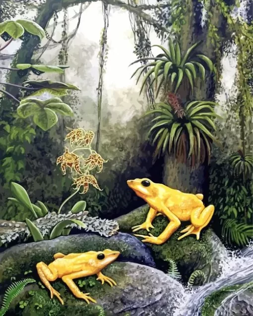 Golden Poison Dart Frogs Diamond Painting