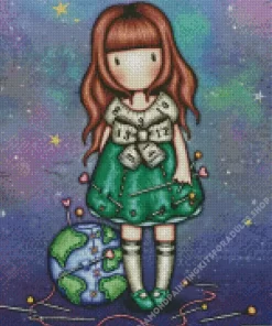 Gorjuss Girl And Earth Diamond Painting