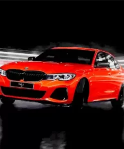 Orange BMW 3 Diamond Painting