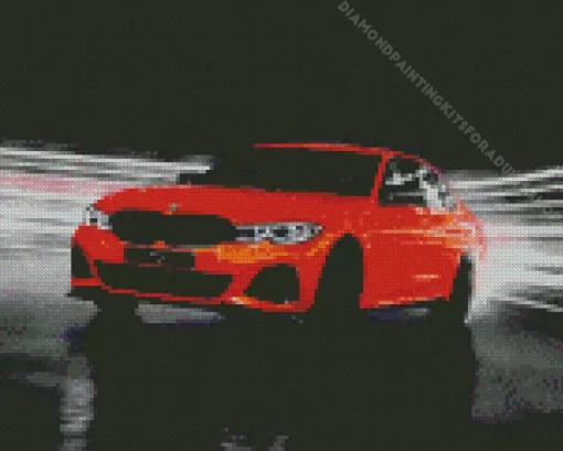 Orange BMW 3 Diamond Painting