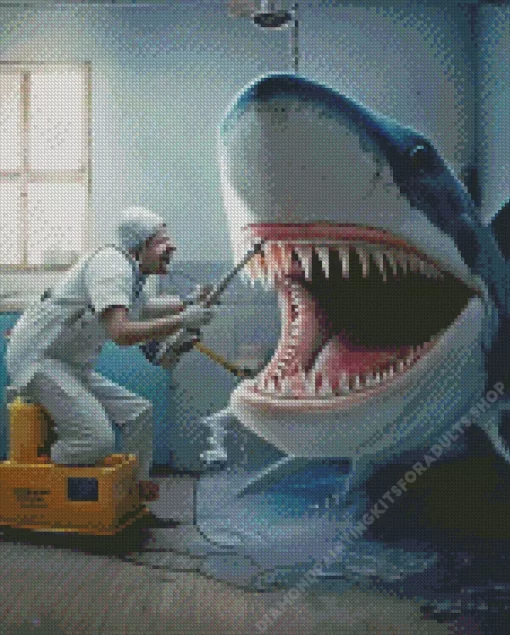 Shark Dentist Visit Diamond Painting