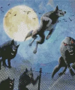 Mad Black Werewolves Diamond Painting