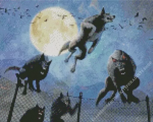 Mad Black Werewolves Diamond Painting