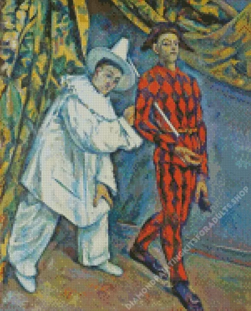 Pierrot And Harlequin by Paul Cezanne Diamond Painting