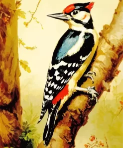 Great Spotted Woodpecker Bird Diamond Painting