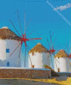 Greece Windmills Diamond Painting