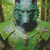 Green And Black Wolf Diamond Painting