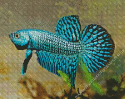 Green Betta Fish Diamond Painting