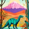 Green Brontosaurus Art Diamond Painting