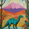 Green Brontosaurus Art Diamond Painting