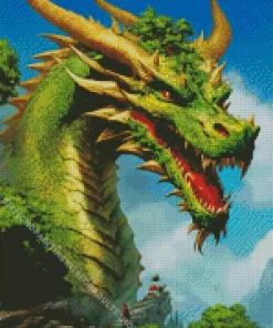 Green Dragon Art Diamond Painting