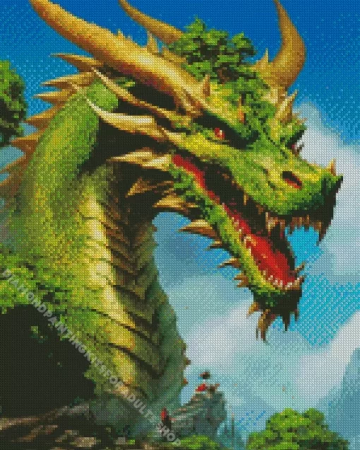 Green Dragon Art Diamond Painting