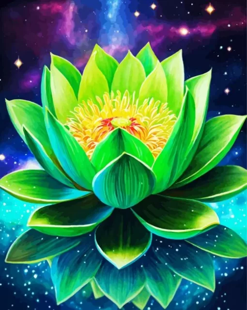 Green Flower Art Diamond Painting