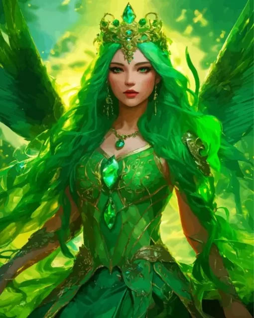 Green Haired Fairy Queen Diamond Painting