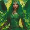 Green Haired Fairy Queen Diamond Painting