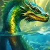 Green Sea Dragon Art Diamond Painting