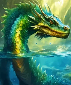 Green Sea Dragon Art Diamond Painting